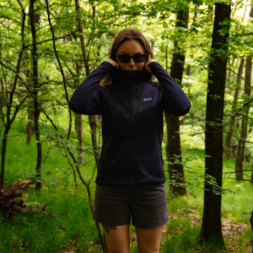 Amiko Women's Fleece Hooded Jacket — Harbor Blue