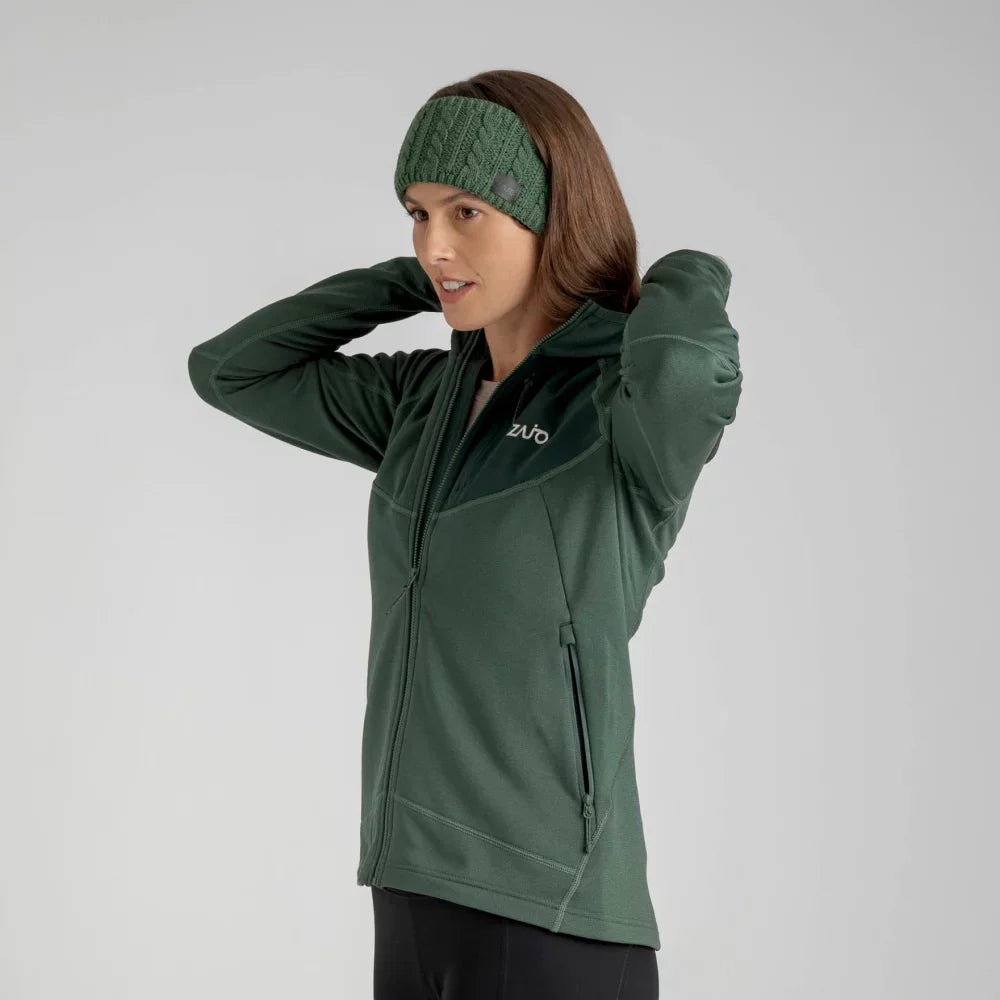 Amiko Women's Fleece Hooded Jacket — Green