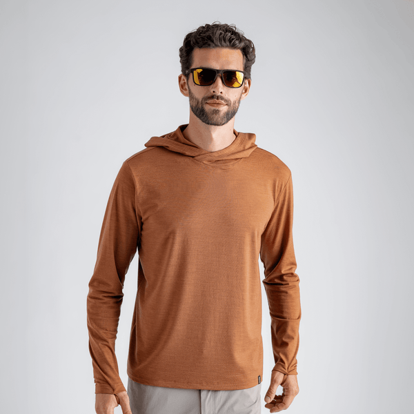 Kora Men's Merino Hoodie — Black Olive